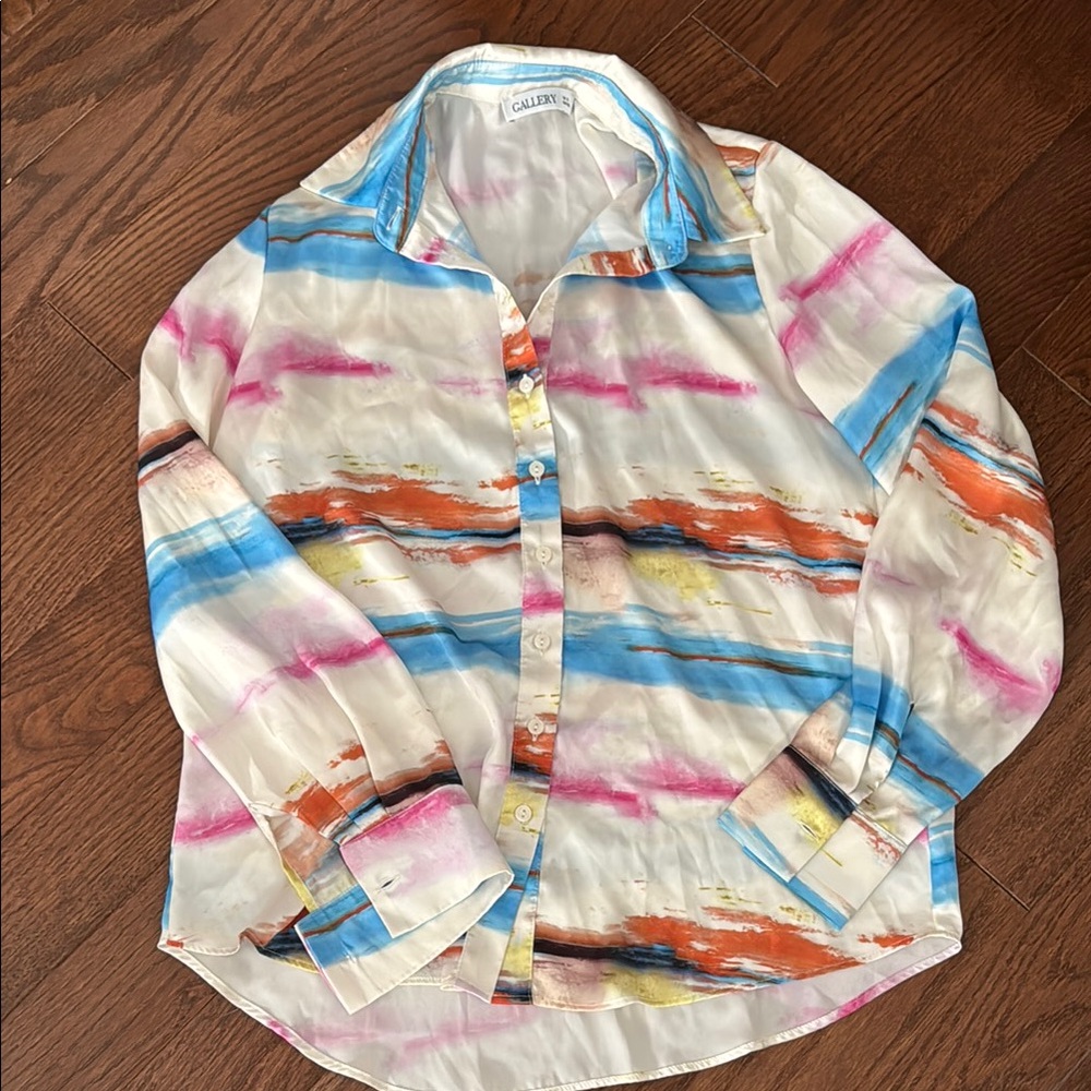 Colorful Striped Button-Up Shirt